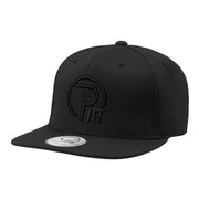 Pro18 Sports flexfit black flat peak performance hat with black logo