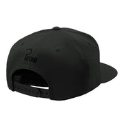 Pro18 Sports flexfit black flat peak performance hat with black logo